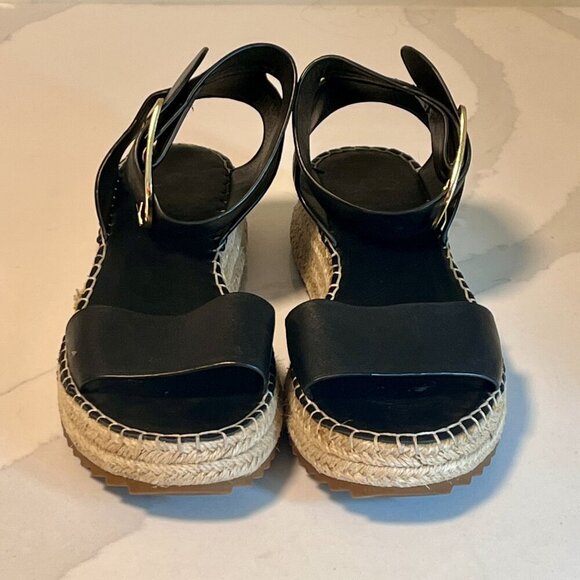 EOS Larah Wedge Espadrille Platform Black Sandal Size 8.5 (39) - Picture 2 of 16